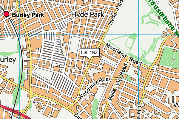 LS6 1NZ map - OS VectorMap District (Ordnance Survey)