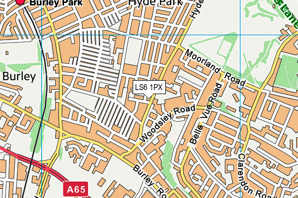 LS6 1PX map - OS VectorMap District (Ordnance Survey)