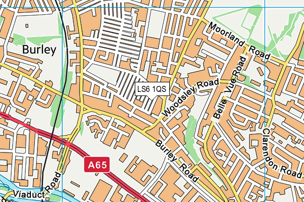 LS6 1QS map - OS VectorMap District (Ordnance Survey)
