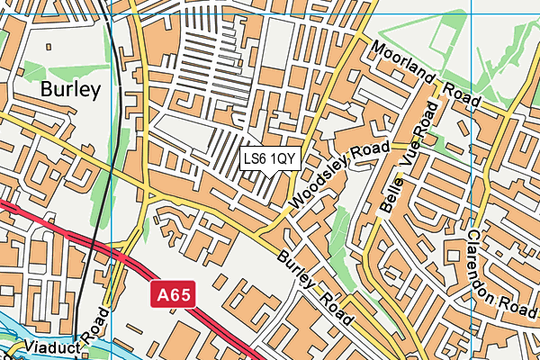 LS6 1QY map - OS VectorMap District (Ordnance Survey)