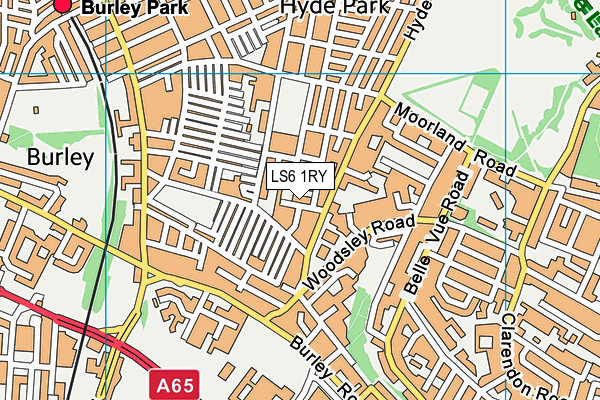 LS6 1RY map - OS VectorMap District (Ordnance Survey)