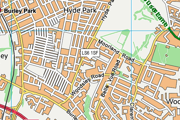 LS6 1SF map - OS VectorMap District (Ordnance Survey)