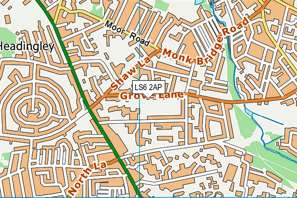 LS6 2AP map - OS VectorMap District (Ordnance Survey)
