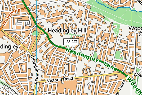 LS6 2AT map - OS VectorMap District (Ordnance Survey)