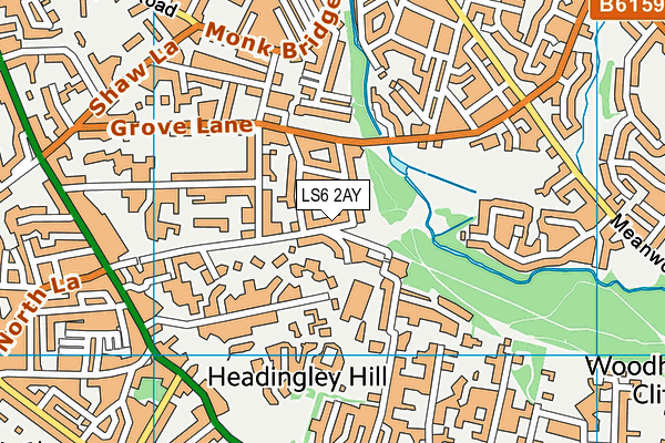 LS6 2AY map - OS VectorMap District (Ordnance Survey)