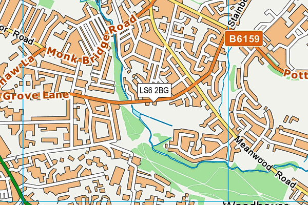 LS6 2BG map - OS VectorMap District (Ordnance Survey)