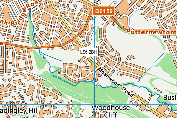 Buslingthorpe Vale Rugby Ground map (LS6 2BH) - OS VectorMap District (Ordnance Survey)