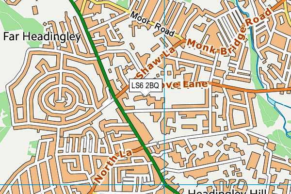 LS6 2BQ map - OS VectorMap District (Ordnance Survey)