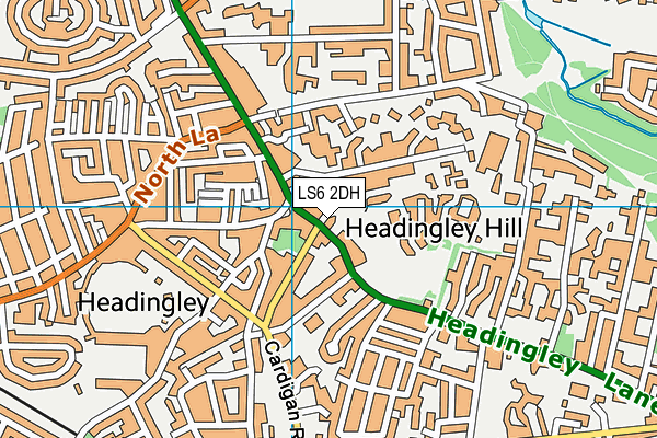 LS6 2DH map - OS VectorMap District (Ordnance Survey)