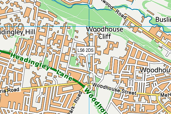 LS6 2DS map - OS VectorMap District (Ordnance Survey)