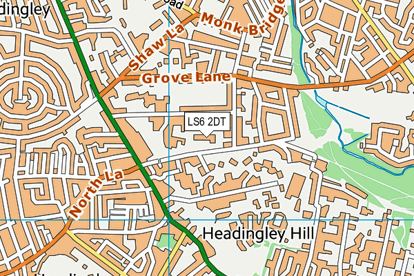 Shire Oak VC Primary School map (LS6 2DT) - OS VectorMap District (Ordnance Survey)