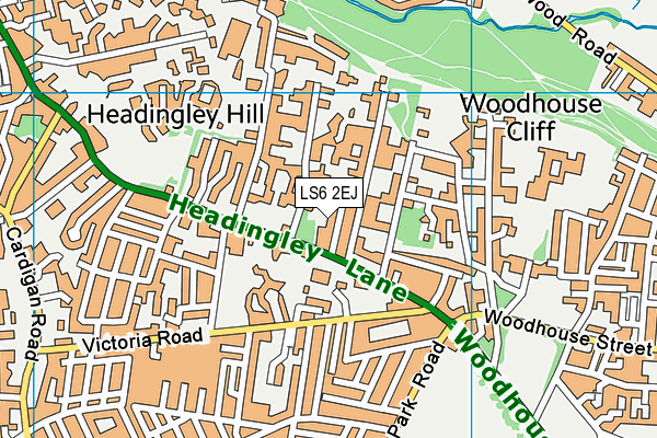 LS6 2EJ map - OS VectorMap District (Ordnance Survey)