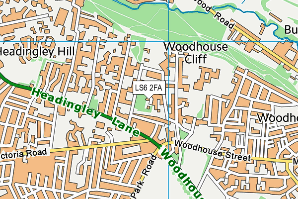 LS6 2FA map - OS VectorMap District (Ordnance Survey)