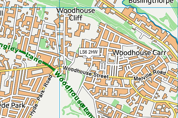 LS6 2HW map - OS VectorMap District (Ordnance Survey)