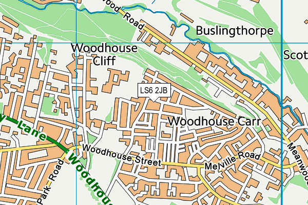 LS6 2JB map - OS VectorMap District (Ordnance Survey)