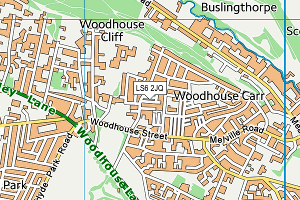 LS6 2JQ map - OS VectorMap District (Ordnance Survey)