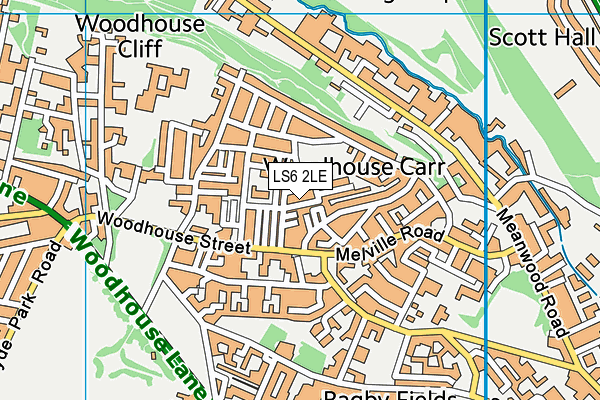 LS6 2LE map - OS VectorMap District (Ordnance Survey)