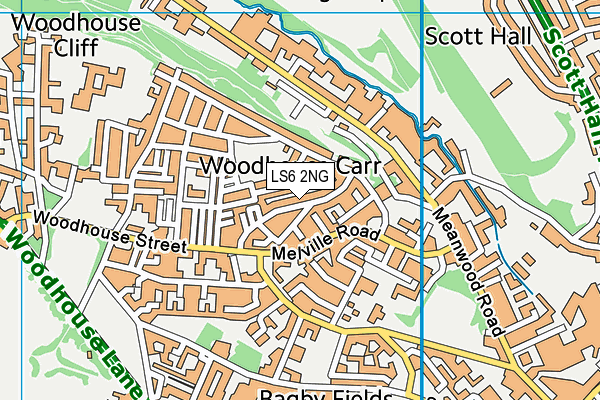 LS6 2NG map - OS VectorMap District (Ordnance Survey)