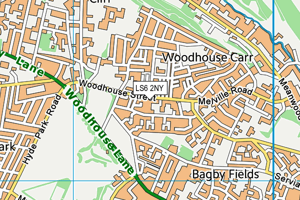 LS6 2NY map - OS VectorMap District (Ordnance Survey)
