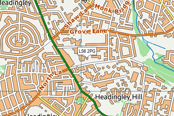 LS6 2PG map - OS VectorMap District (Ordnance Survey)