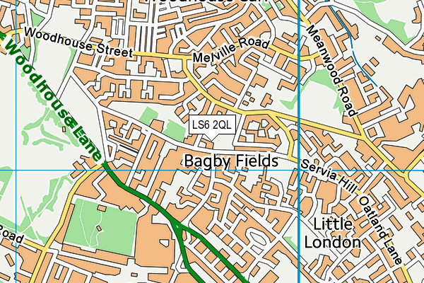 LS6 2QL map - OS VectorMap District (Ordnance Survey)