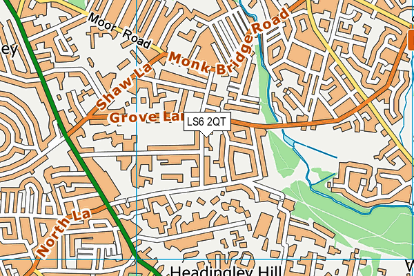 LS6 2QT map - OS VectorMap District (Ordnance Survey)