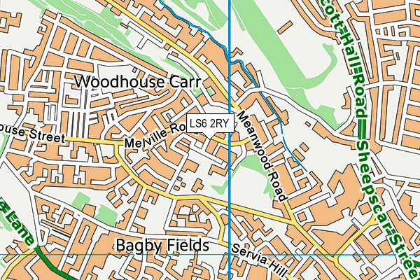 LS6 2RY map - OS VectorMap District (Ordnance Survey)