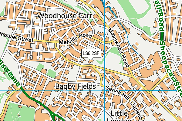 LS6 2SF map - OS VectorMap District (Ordnance Survey)