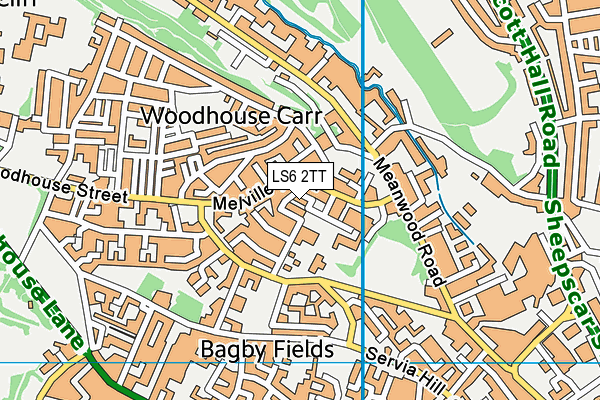 LS6 2TT map - OS VectorMap District (Ordnance Survey)