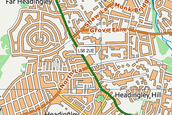 LS6 2UE map - OS VectorMap District (Ordnance Survey)