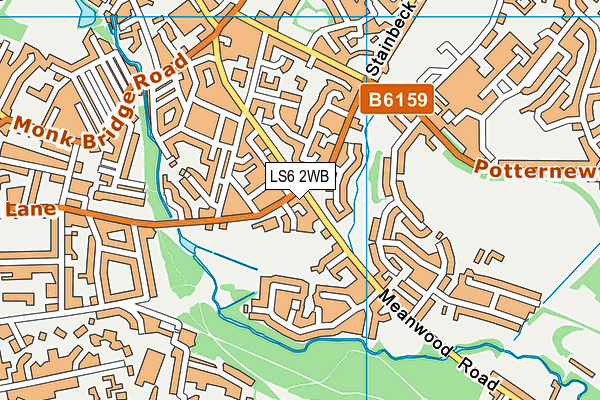 LS6 2WB map - OS VectorMap District (Ordnance Survey)
