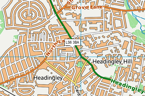 LS6 3BA map - OS VectorMap District (Ordnance Survey)