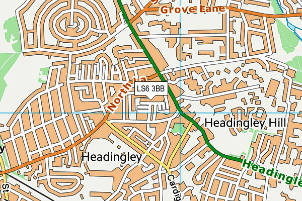 LS6 3BB map - OS VectorMap District (Ordnance Survey)