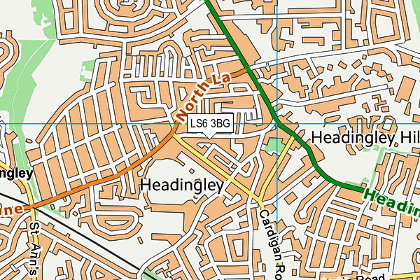 LS6 3BG map - OS VectorMap District (Ordnance Survey)