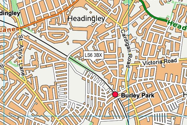 LS6 3BX map - OS VectorMap District (Ordnance Survey)