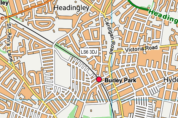 LS6 3DJ map - OS VectorMap District (Ordnance Survey)