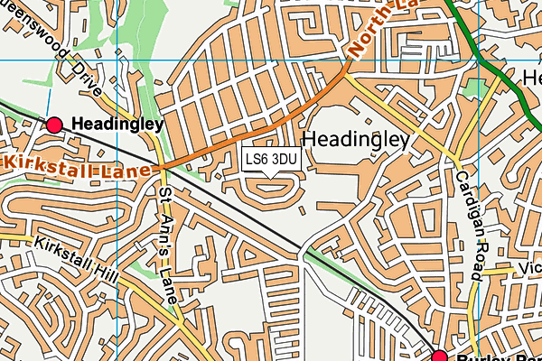 LS6 3DU map - OS VectorMap District (Ordnance Survey)