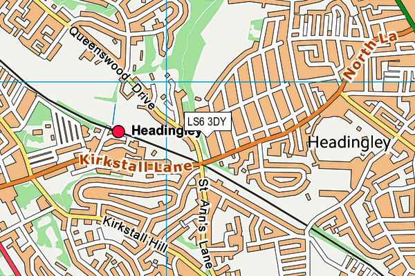 LS6 3DY map - OS VectorMap District (Ordnance Survey)