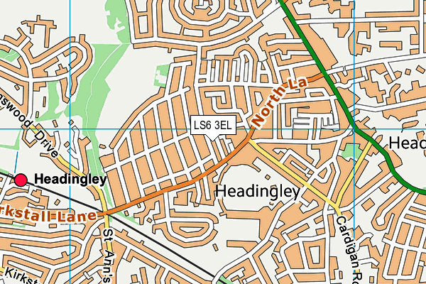 LS6 3EL map - OS VectorMap District (Ordnance Survey)