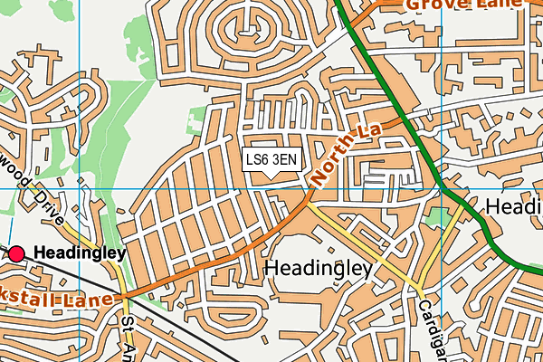 LS6 3EN map - OS VectorMap District (Ordnance Survey)