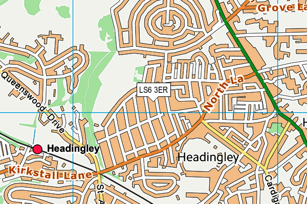 LS6 3ER map - OS VectorMap District (Ordnance Survey)
