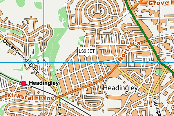 LS6 3ET map - OS VectorMap District (Ordnance Survey)
