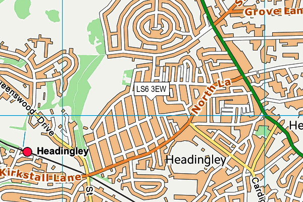 LS6 3EW map - OS VectorMap District (Ordnance Survey)