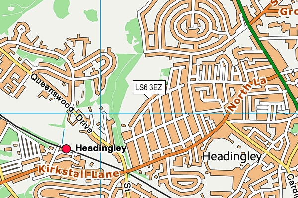 LS6 3EZ map - OS VectorMap District (Ordnance Survey)