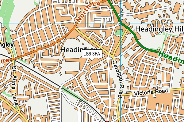 LS6 3FA map - OS VectorMap District (Ordnance Survey)