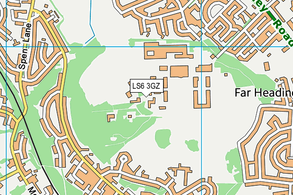 LS6 3GZ map - OS VectorMap District (Ordnance Survey)