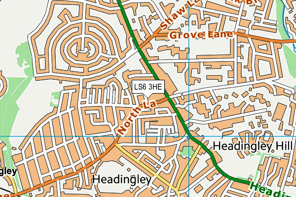 LS6 3HE map - OS VectorMap District (Ordnance Survey)