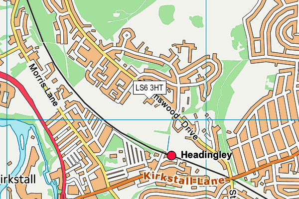 LS6 3HT map - OS VectorMap District (Ordnance Survey)