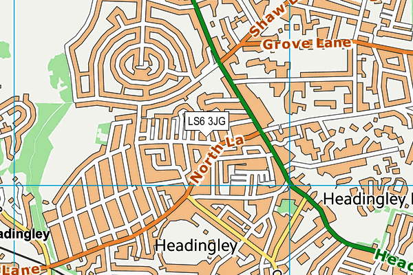 LS6 3JG map - OS VectorMap District (Ordnance Survey)
