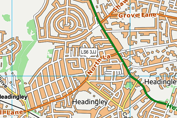 LS6 3JJ map - OS VectorMap District (Ordnance Survey)